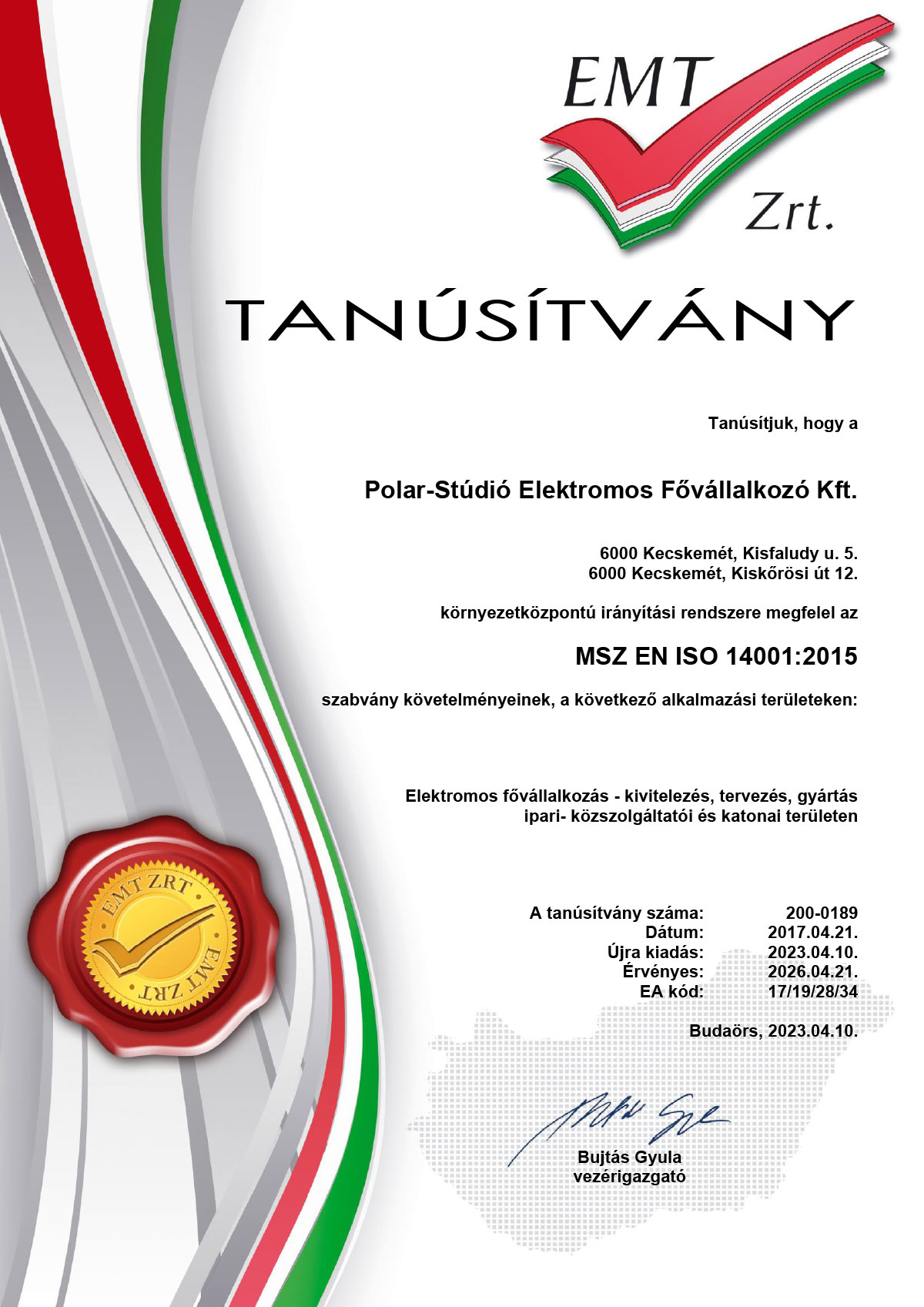0189 01 07 Tanus Emt Iso 14001 2015 Magyar